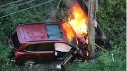 Driver escapes serious injury in fiery Salisbury Mills crash