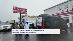 Ashes to-go bus brings Ash Wednesday tradition into the community