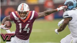 Virginia Tech's Damon Hazelton Stiff Arms His Way to a Touchdown