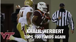 Virginia Tech RB Kahili Herbert Tops 100 Yards Again