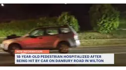 Pedestrian hospitalized after being hit by car in Wilton