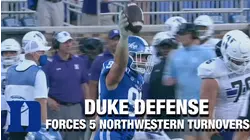 Duke's Defense Forces 5 Northwestern Turnovers