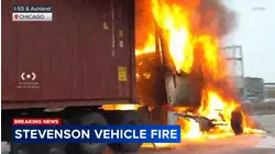 Large semi fire closes lanes on Stevenson Expressway: state police