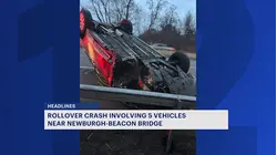 Several hurt in I-84 crash with 2 rollovers near Newburgh-Beacon Bridge