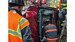 Driver rescued after car crashes into utility pole in Westport