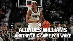 Alondes Williams Has Another Big Game For Wake Forest