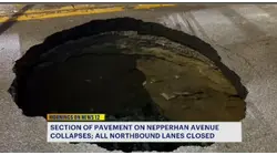 Road collapse closes northbound lanes on Nepperhan Avenue in Yonkers
