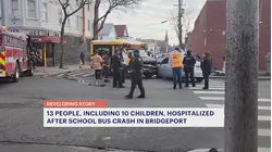 13 people, including 10 children, hospitalized following school bus crash in Bridgeport