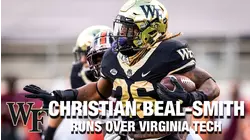 Wake Forest RB Christian Beal-Smith  Runs Over Virginia Tech