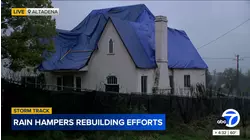 Rain hampering rebuilding efforts in fire-ravaged neighborhoods