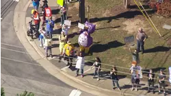 Chopper 11 over 'No Kings' protest in Apex