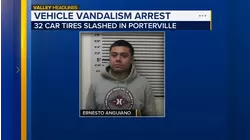 Porterville man arrested after slashing the tires on 32 cars, police say