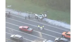 Driver ejected after crossing median, triggering four-vehicle crash on Garden State Parkway