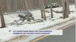 Sleet paralyzes traffic on Taconic Parkway during rush hour