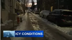 Icy conditions on streets and sidewalks as snow cleanup continues