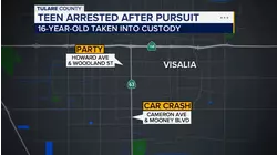Teen arrested after crashing truck during pursuit in Visalia, police say