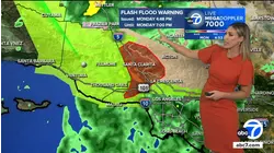 Flash flood warning issued for portion of Los Angeles County