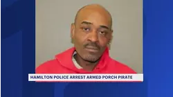 Porch pirate caught with pistol and stolen items in Hamilton
