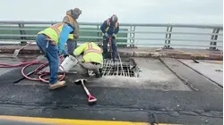 Repairs underway to fix hole in Fire Island Inlet Bridge