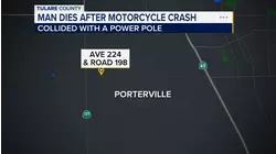 Motorcyclist dies after crashing into power pole in Tulare County: CHP