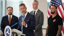 Duffy visits LaGuardia Airport where air traffic controllers miss 1st full paycheck