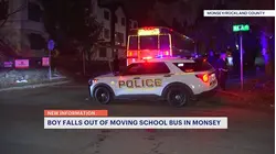 Child accidentally opens rear door and falls from bus in Monsey