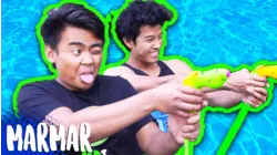 Water Gun Challenge With Marlin!
