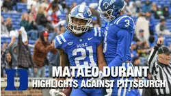 Duke RB Mataeo Durant Highlights Against Pittsburgh