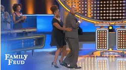 Steve and Brigette STEP to it!!! | Family Feud