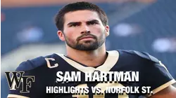 Wake Forest's Sam Hartman Sharp Against Norfolk St.