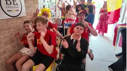 Belgium 'superfans' pack Fairfield chocolate shop for World Cup watch party