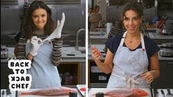 Nina Dobrev Tries to Keep Up with a Professional Chef