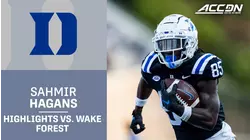 Duke's Sahmir Hagans Blows Up For Two Scores vs. Wake Forest