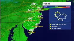 Frosty morning followed by sunshine and cool temperatures in New Jersey