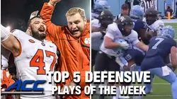 2021 ACC Football Top 5 Defensive Plays Of The Week: Week 10