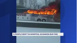 50 people evacuated from bus following fire on I-95 in Darien