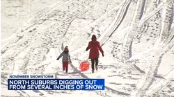 Kids take advantage of snow day in north suburbs