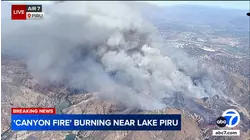 Large brush fire breaks out near Lake Piru in Ventura County
