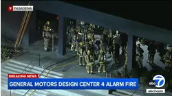 100 firefighters battle massive blaze at General Motors facility in Pasadena