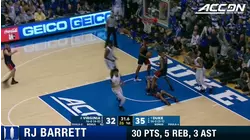 Duke's RJ Barrett Comes Up Big In Big Game