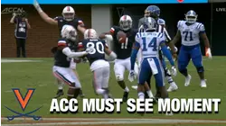 Virginia DB D'Angelo Amos Dives For The Interception