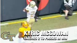 Georgia Tech WR Kyric McGowan Catches 2 TD Passes Against Kennesaw St.