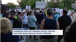 NYPD: 13 people arrested following protest over new migrant center near Nassau border