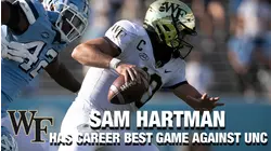 Wake Forest QB Sam Hartman Has Career-Best Game Against UNC