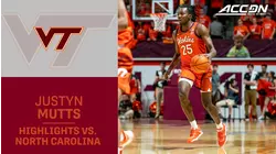 Virginia Tech's Justyn Mutts Carries The Hokies To Another Win Over UNC