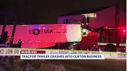 Tractortrailer crashes into building off Route 3 in Clifton