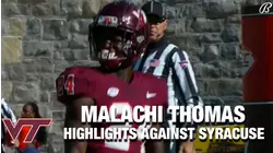 Virginia Tech RB Malachi Thomas Highlights Against Syracuse
