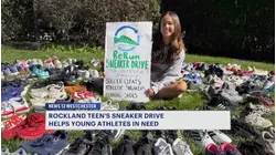 Rockland teen's sneaker drive collects nearly 200 pairs for children in need