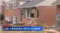 Driver flees after crashing vehicle into 2 homes in Wilmington, Delaware
