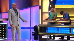 Steve Harvey has some name tag trouble! | Family Feud